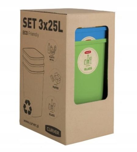 KOSZ POJEMNIK DO SEGREGACJI ŚMIECI 3X25L ŚMIETNIK na Arena.pl
