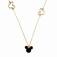 łańcuszek myszka czerń plus 2 ażury (c15/mik/07au)