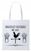 Dla Kucharza Kucharki Torba Eco Biała Shopper Z Nadrukiem Ze Zdjęciem