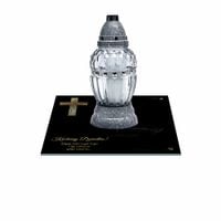 SZKLANA PODSTAWKA POD ZNICZE 40x40cm 504h Dziadku