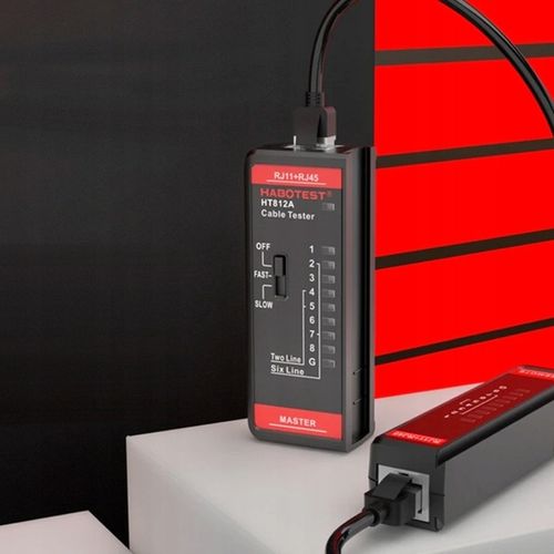 TESTER PRZEWODÓW SIECIOWYCH RJ11 RJ45 LAN SZUKACZ PAR KABLI HABOTEST HT812 na Arena.pl