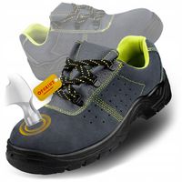 BUTY ROBOCZE MĘSKIE LEKKIE PÓŁBUTY OCHRONNE SKÓRZANE SB BHP Z PODNOSKIEM