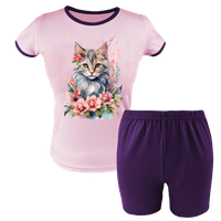 Krótka Piżama dziecięca Kotek