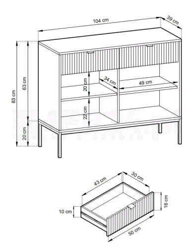 Komoda Delicious ryflowana szara na Arena.pl