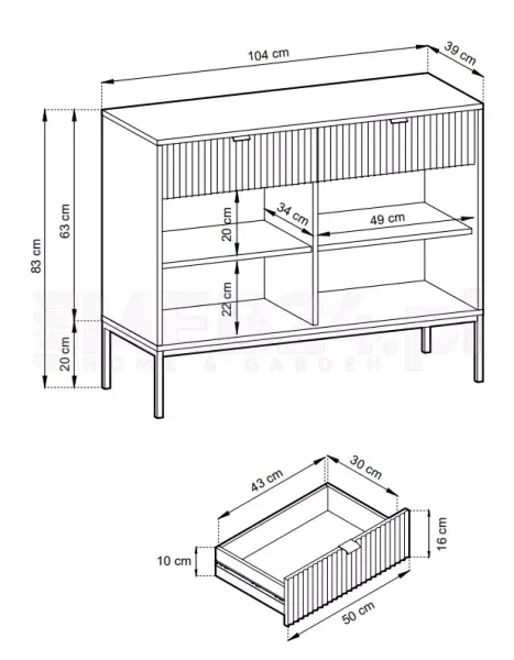 Komoda Delicious ryflowana szara zdjęcie 5