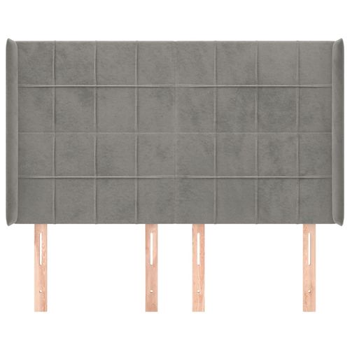 Zagłówek uszak, jasnoszary, 147x16x118/128 cm, aksamit na Arena.pl