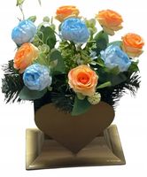 Stroik serce e1 na grób bukiet cmentarz sztuczne kwiaty kompozycja STANPOL