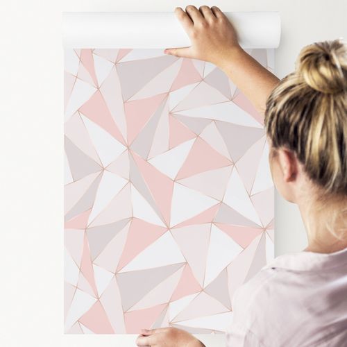 Tapeta Wzory GEOMETRYCZNE Różowa Abstrakcja w 3D na Arena.pl