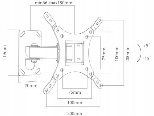 MOCNY UCHWYT ŚCIENNY REGULOWANY WIESZAK TV MONITORA TELEWIZORA LCD na Arena.pl