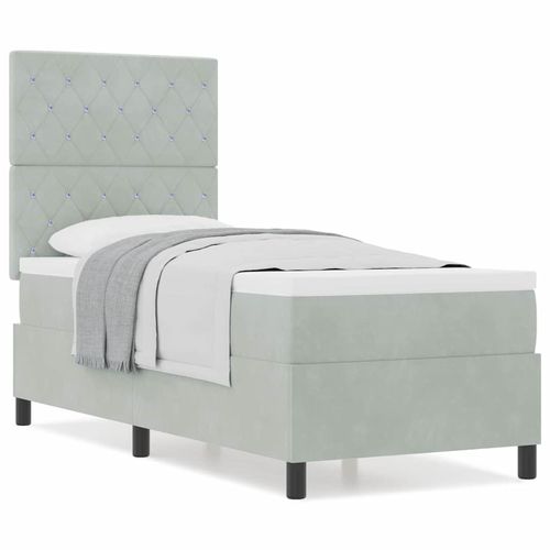 Łóżko sprężynowe z materacem Jasnoszary 80 x 200 cm Aksamit na Arena.pl