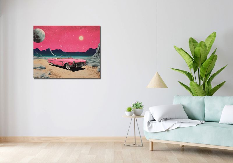 Obraz 90x70cm Kabriolet W Kosmosie zdjęcie 2