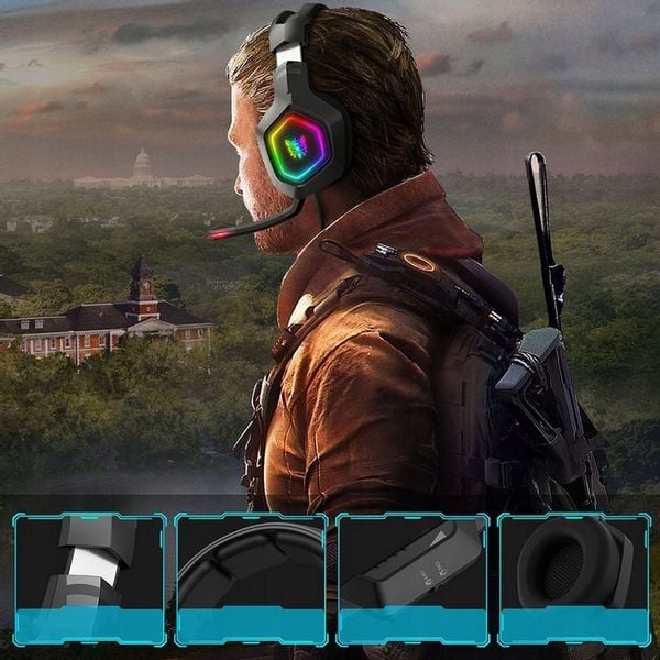 ONIKUMA K10 SŁUCHAWKI GAMINGOWE NAUSZNE PRZEWODOWE Z MIKROFONEM LED RGB zdjęcie 11