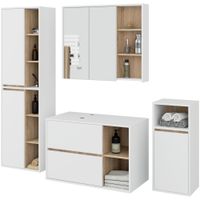 Zestaw mebli łazienkowych z otworami VAMI 4 szafki pojemny biały sonoma