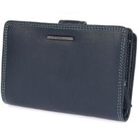 portfel damski kolorowy poręczny skórzany bellugio - granatowy