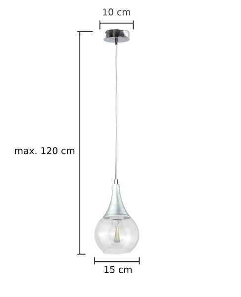 Lampa wisząca 1xE27 LACRIMA CLEAR SILVER zdjęcie 2