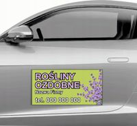 mata MAGNETYCZNA magnes na samochód auto reklamowy 30x60cm ROŚLINY OZDOBNE