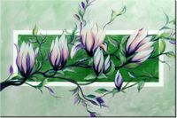 100 70CM OBRAZ PŁÓTNO SŁODYCZ MAGNOLII ZIELENI PŁÓTNO RAMA