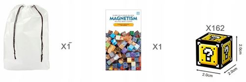 KLOCKI MAGNETYCZNE 2 cm kostki budowlane konstrukcyjne BLOKI SZEŚCIANY 162 na Arena.pl