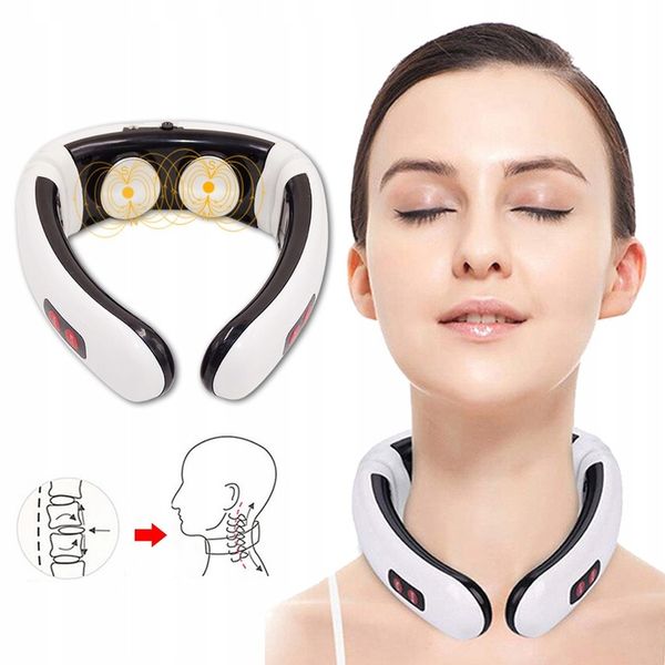 MASAŻER ELEKTROSTYMULATOR SZYI KARKU TENS EMS 2W1 ELEKTRODY TERAPIA PRĄDEM zdjęcie 9