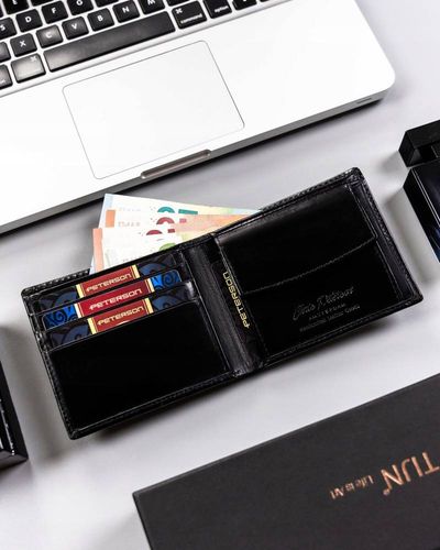 skórzany portfel męski bez zapięcia zewnętrznego - peterson na Arena.pl