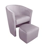 Fotel CLUB z podnóżkiem szary róż MG55