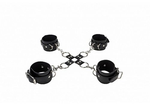 Leather Hand And Legcuffs - Black na Arena.pl