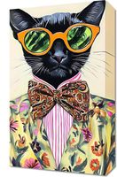 Obraz 30x50cm Vintage Plakat Artystyczny | Portret | Kot | Pop Art