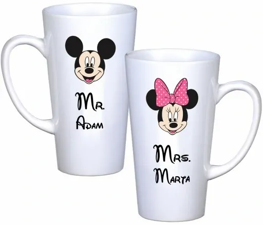 KOMPLET KUBKÓW LATTE DLA PAR PREZENT DUŻE 450ml PREZENT Z NADRUKIEM zdjęcie 5