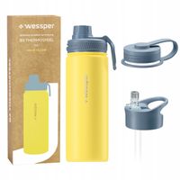 Wessper B3 THERMOSTEEL butelka termiczna termos stalowy trzy ustniki 0,5l