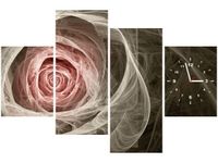 120CM 80CM ZEGAR 4 ELEM RÓŻA KTALNA JASNY RÓŻ OBRAZ ŚCIENNY