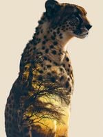 Plakat 60x80cm Gepard Duch Sawanny