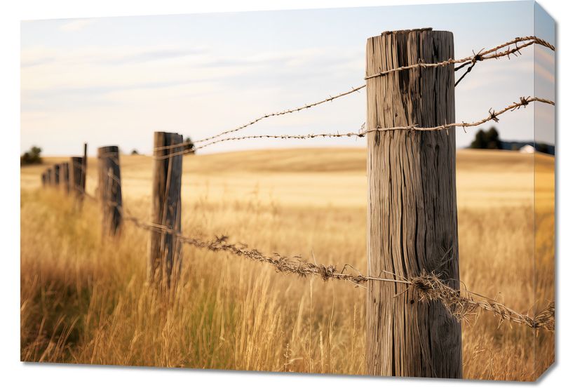 Obraz 70x50cm Płot na Polu zdjęcie 1