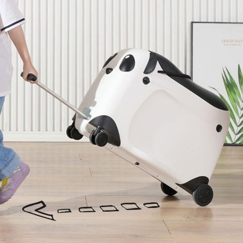 19858 Dziecięca walizka z siedziskiem na kółkach różowa jeździk do samolotu na Arena.pl