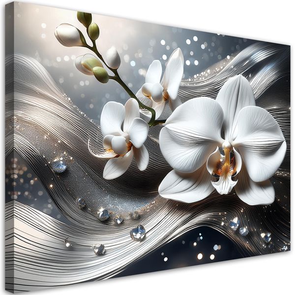 Obraz na płótnie, Abstrakcja 3D Orchidea 100x70 zdjęcie 3