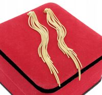 KOLCZYKI WISZĄCE DŁUGIE ZŁOTE ŻMIJKI STAL CHIRURGICZNA PIĘKNE EFEKTOWNE