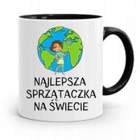 Dla Sprzątaczki Kubek Czarny Na Prezent Urodziny Z Nadrukiem Ze Zdjęciem