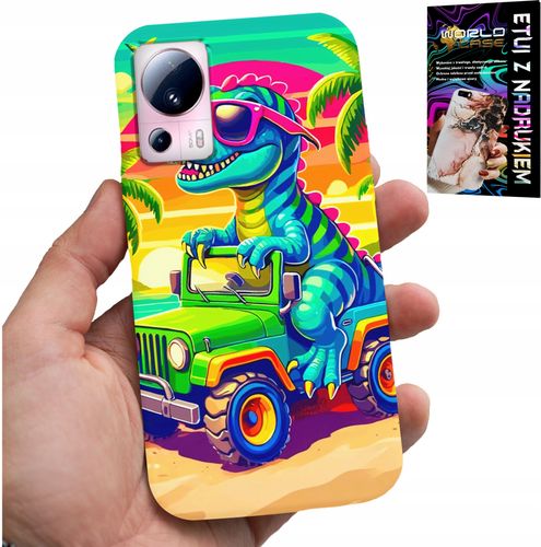 ETUI DO XIAOMI 13 LITE - DINOZAUR W CIĘŻARÓWCE WZORY DLA DZIECI na Arena.pl