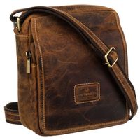 listonoszka męska z klapką w brązowym kolorze wykonana z nubukowej