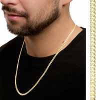 ZŁOTY PEŁNY ŁAŃCUSZEK POZŁACANY 585 MĘSKI PANCERKA 55 cm 8 gram SREBRO 925