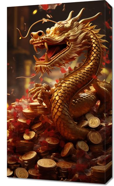 Obraz 40x70cm Smok Bogactwa zdjęcie 1