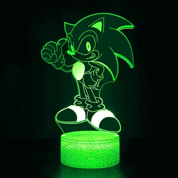 Lampka 3D nocna led usb Mały Sonic z bajki zdjęcie 7