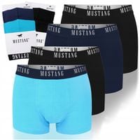 Mustang Bokserki Męskie 4 sztuki Zestaw Bawełna Logo Kolor Rozmiar L