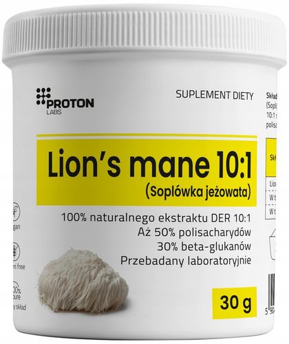 PROTON LABS Lion's Mane 10:1 | 50% Poli | 30% Beta | Soplówka Jeżowata 30g na Arena.pl