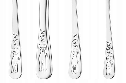 Sztućce dla Dzieci Gerlach Bon Ton Pieski GRAWER Prezent na Chrzest Roczek na Arena.pl