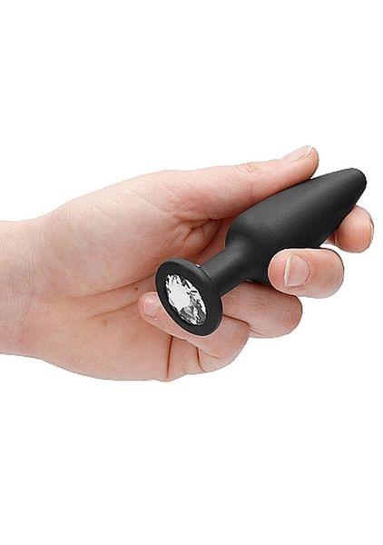 Cone-Shaped Diamond Butt Plug - Black zdjęcie 6