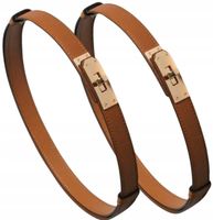 Pasek Wąski Regulowany Damski Złota Klamra Skóra