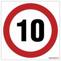 Ograniczenie Prędkości 10 Znak Drogowy 30X30 Płyta