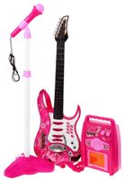 Gitara Z Akcesoriami Dla Dzieci 6+ Różowy Zestaw Muzyczny Wzmacniacz