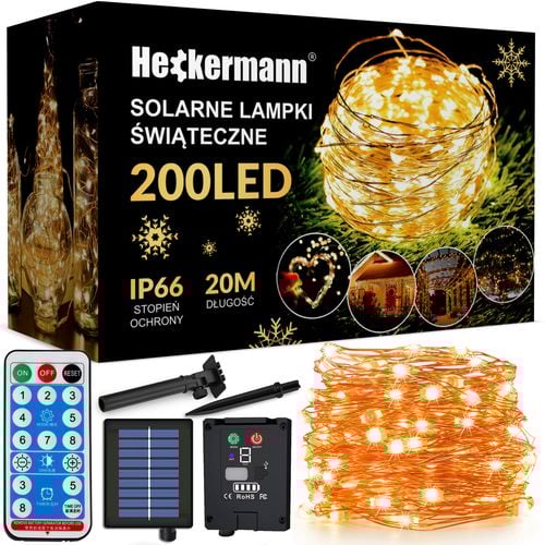 Lampki solarne Heckermann VCT-SLC-21 200LED Warm na Arena.pl