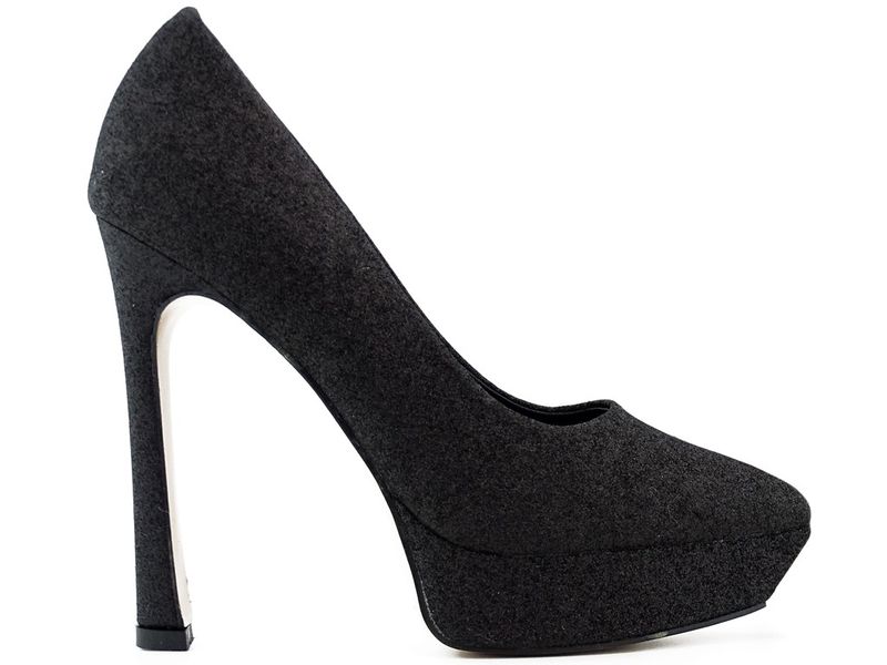 Czarne szpilki platformy brokatowe 38 zdjęcie 1
